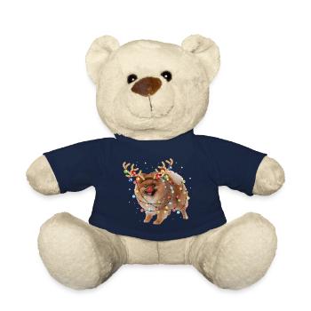 Noël Poméranien Lover Noël Chien Cadeau - Nounours - bleu marine - Devant