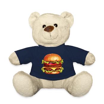 Burger Hamburger Cheeseburger Fast Food USA Comic - Teddy - French Navy - Vorne