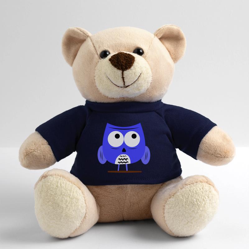 Coole Eule - Süße Grumpy Owl - Blau Teddy