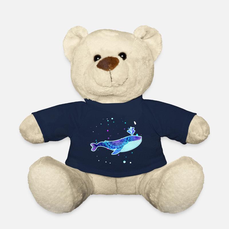 Tons pastel motif baleine bleue - Nounours - bleu marine