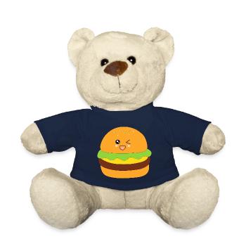 Burgers, fast food, eat, cook - Teddy Bear - french navy - Front