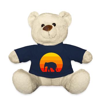 Afrika Tierliebhaber Retro Elefant - Teddy - French Navy - Vorne