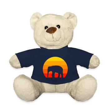 Afrique Safari Amoureux des Animaux Cadeau Rétro Éléphant - Nounours - bleu marine - Devant