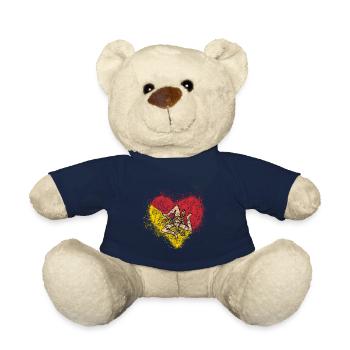 Herz Sizilien Flagge Vintage - Teddy - French Navy - Vorne