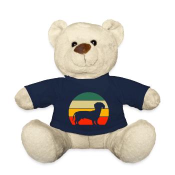 Haustierbesitzer Hunde Geschenk Retro Dackel - Teddy - French Navy - Vorne