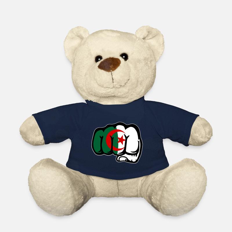 Drapeau de l’Algérie Main Poing - Nounours - bleu marine
