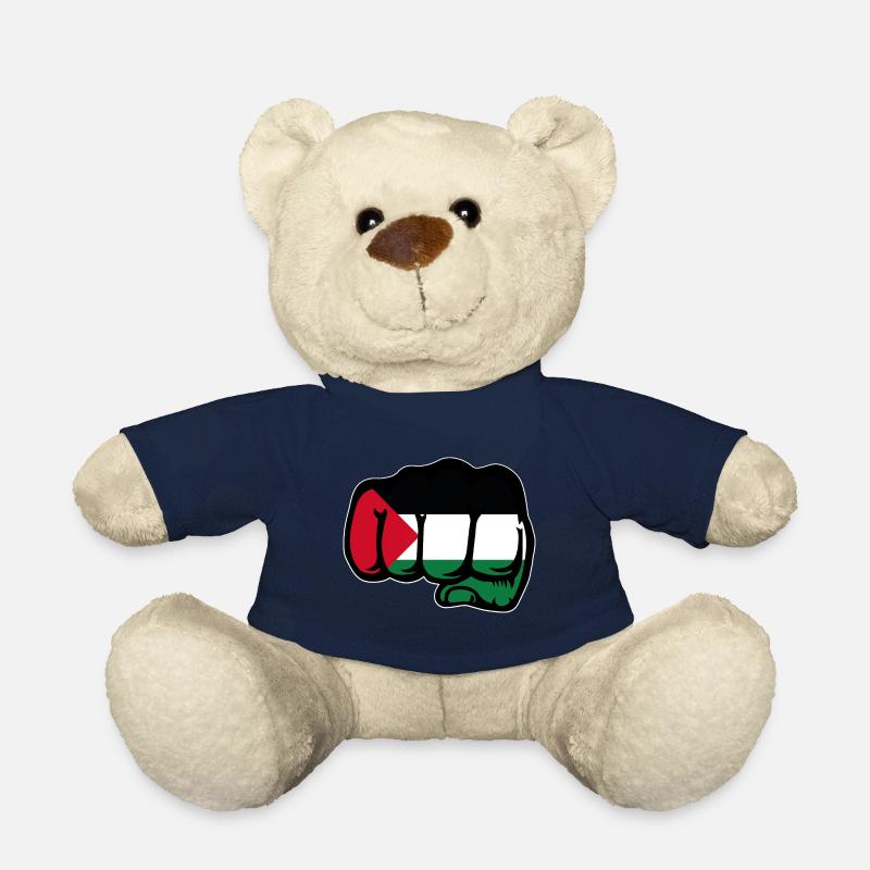 Drapeau de la Palestine poing main - Nounours - bleu marine