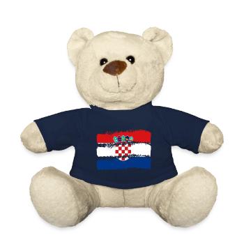 Kroatien Flagge Adria Zagreb Kroatische Fahne - Teddy - French Navy - Vorne