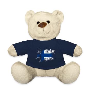 Finnland Flagge Farbspritzer Land Suomi Klecks - Teddy - French Navy - Vorne
