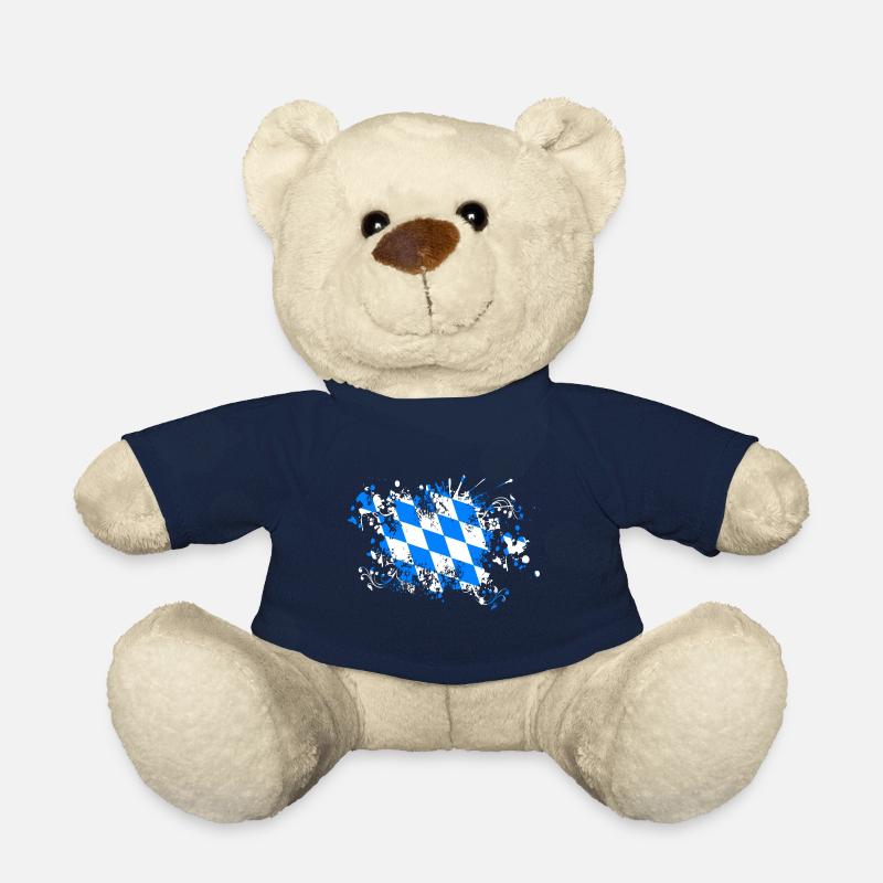 Bayern Flagge Farbklecks Bayrisch Bayer - Teddy - French Navy