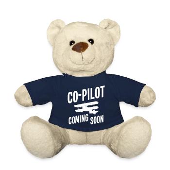 Co-pilote Coming Soon, parents Mama Papa pilote privé - Nounours - bleu marine - Devant