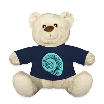 Seashell Shellfish Mollusks Sea Symbol Icon - Teddy Bear - french navy - Front