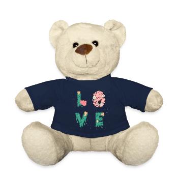 Halloween zombie monster brain love brains - Teddy Bear - french navy - Front
