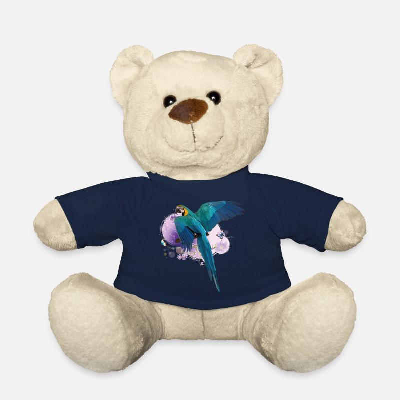 Blue and yellow macaw - Teddy Bear - french navy