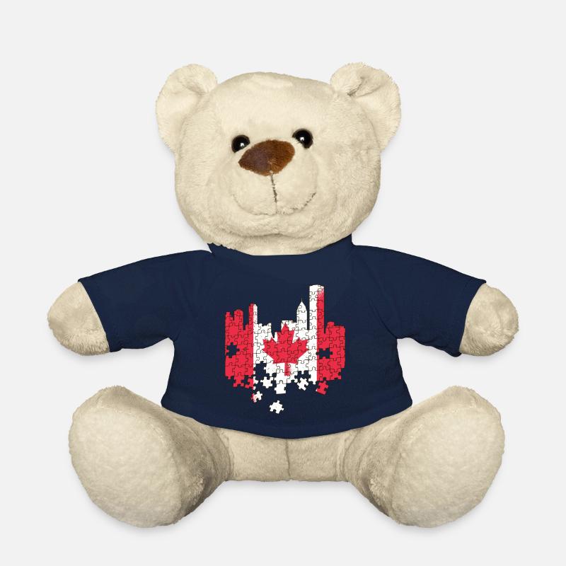 Puzzle drapeau du Canada Feuille d'érable du Canada Feuille d'érable - Nounours - bleu marine