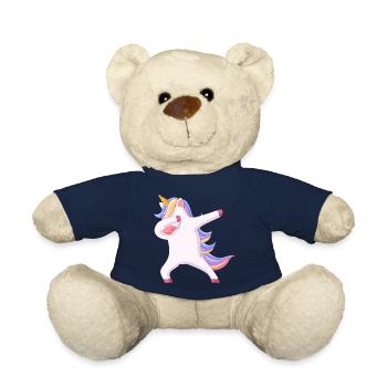 Unicorn Design Dab Dabbing - Teddy Bear - french navy - Front