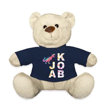 Jakob - Cool boy name with cool dinosaurs - Teddy Bear - french navy - Front