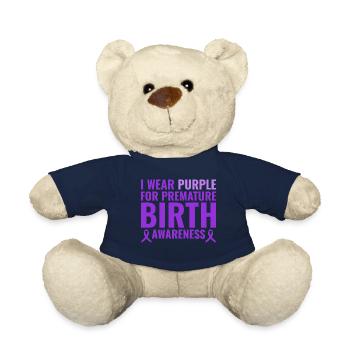 Prematurity Awareness Month - Teddy Bear - french navy - Front