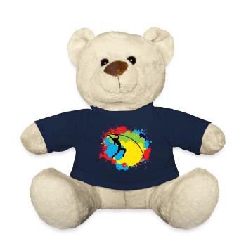 Pole Vault Vaulting Jumping High Jump Colorful - Teddy Bear - french navy - Front