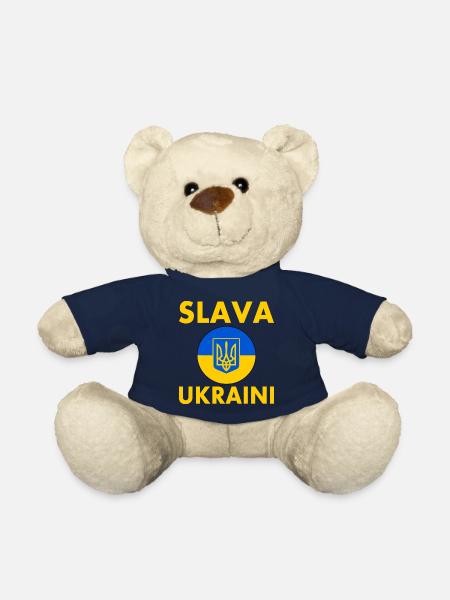 Slava ukraini - Teddybjørn - navy