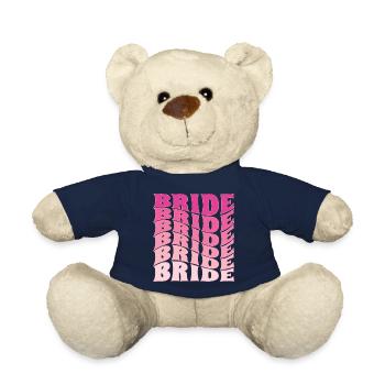 Retro Braut Zukunft Frau, Junggesellenabschied Geschenk - Teddy - French Navy - Vorne