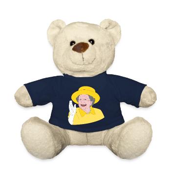 Elizabeth II - 70e anniversaire du trône - Chemise design - Nounours - bleu marine - Devant