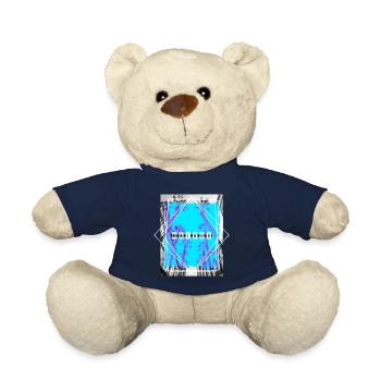 Malaga Spain City Skyline Summer Holiday Palm Trees - Teddy Bear - french navy - Front