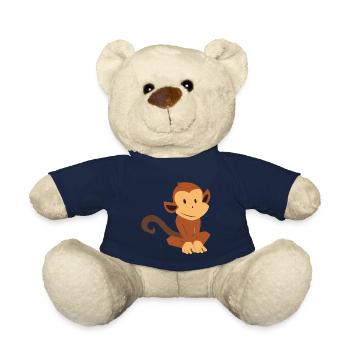 Cute little monkey - Teddy Bear - french navy - Front
