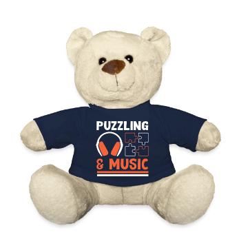 Puzzling and Music Notes Musician Clef Piano - Teddy Bear - french navy - Front