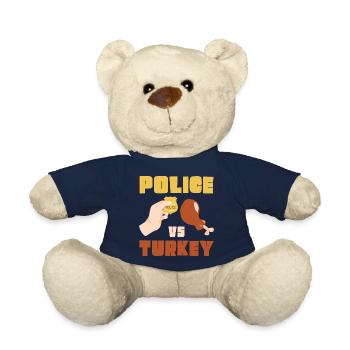 Police vs Turquie Thanksgiving - Nounours - bleu marine - Devant
