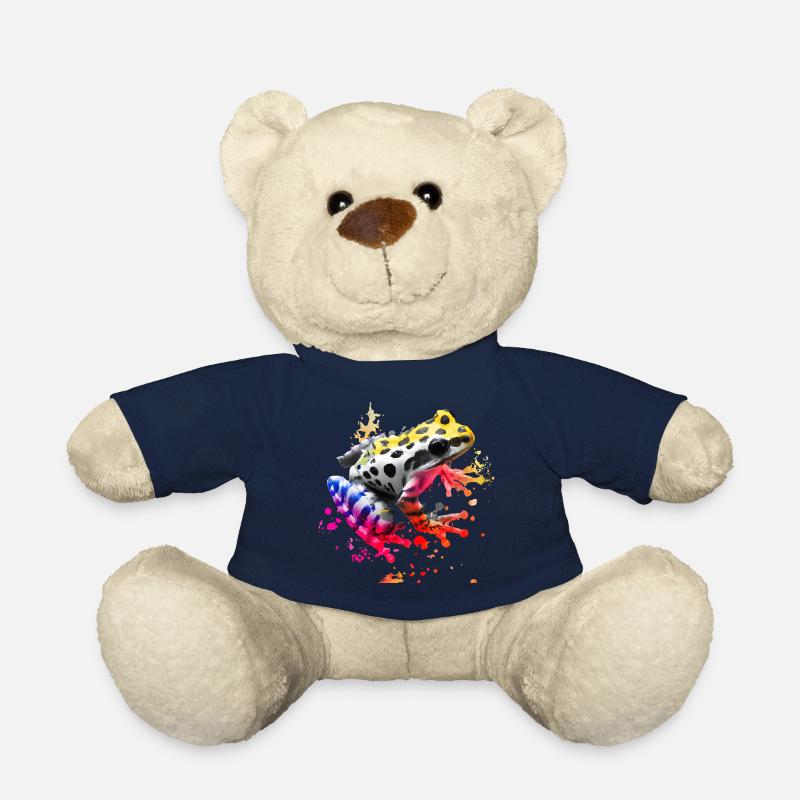 Bunter Frosch mit Farbspritzern - Teddy - French Navy