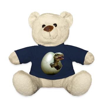 Baby dinosaur hatches from egg - Teddy Bear - french navy - Front