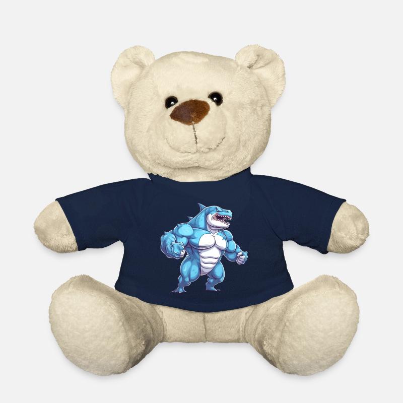 Bodybuilder Shark - Teddy Bear - french navy