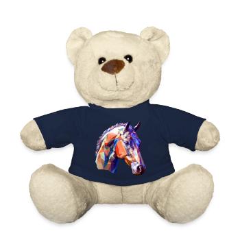 Coloré Polygon Horse Creative Art Design - Nounours - bleu marine - Devant