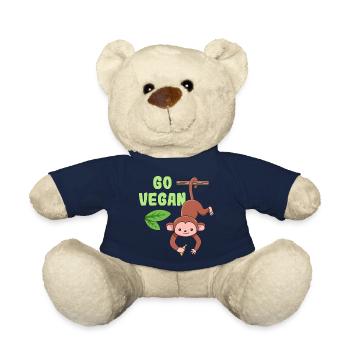 Monkey design for proud vegans - Teddy Bear - french navy - Front