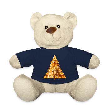 Golden Festive Shine: Radiant Christmas Tree - Teddy Bear - french navy - Front