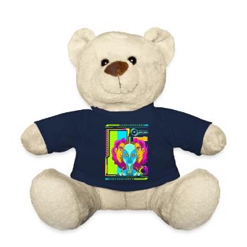 Cyberpunk Rétro Synthwave Futuriste - Nounours - bleu marine - Devant