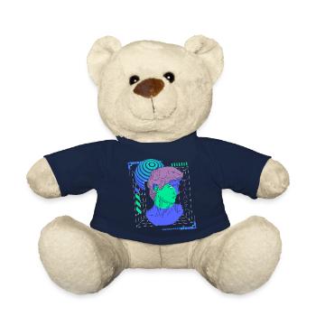 Cyborg Streetwear Synthwave Scifi - Teddy - French Navy - Vorne