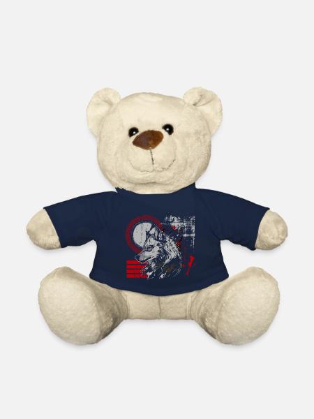 Tattoo Skull Red Horror - Teddy Bear - french navy