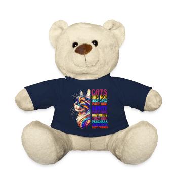 Les chats sont amis chat maman chat ami chaton - Nounours - bleu marine - Devant