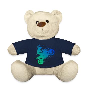 Men's Dirt Bike Dirt Biker Supermoto Dirt Bike - Teddy Bear - french navy - Front