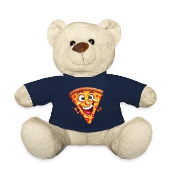 Pizza Pizzastück Gesicht Lacht Pizzeria Lustig - Teddy - French Navy - Vorne