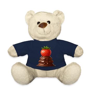 Chocolate Strawberry Fusion Melting Design - Teddy Bear - french navy - Front