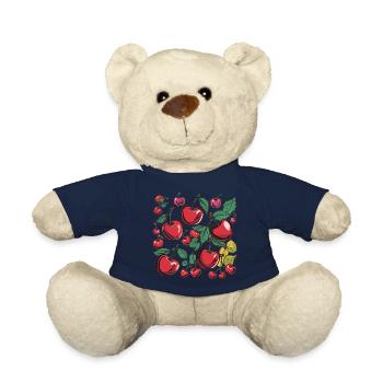 Cerises rétro Vintage jardin de fruits grignotage d’été - Nounours - bleu marine - Devant
