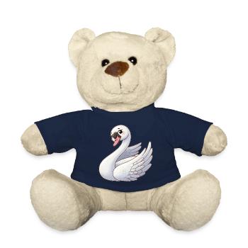 White swan as a heavenly angel - Teddy Bear - french navy - Front