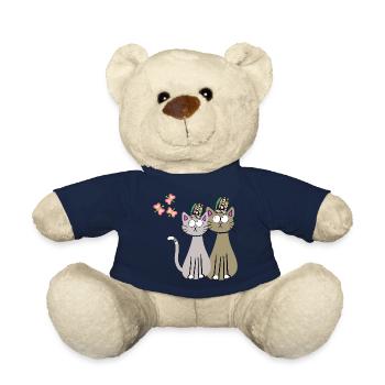 Chat Chats Hippi Hippies Enfants Enfant - Nounours - bleu marine - Devant