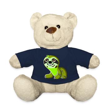 Drôle Halloween paresseux zombie dessin animé - Nounours - bleu marine - Devant