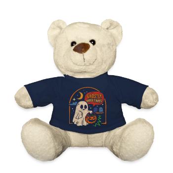 Halloween Ghostly Greetings Spooky Ghost - Teddy Bear - french navy - Front