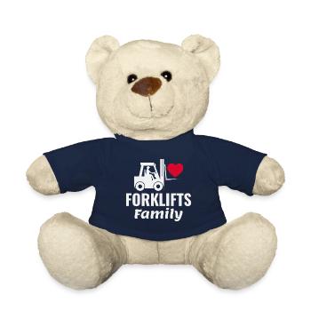 Forklift Operator Heavy Equipment Driver Family - Teddy Bear - french navy - Front