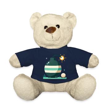 Cartoon Bomb with Burning Fuse Design - Teddy Bear - french navy - Front